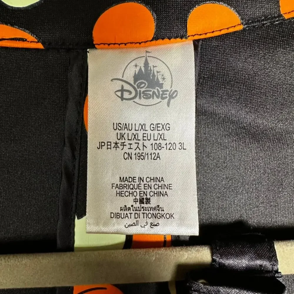 Disney NWOT Men's L/XL Halloween Glow in the Dark Blazer Pumpkin Design Bow Tie